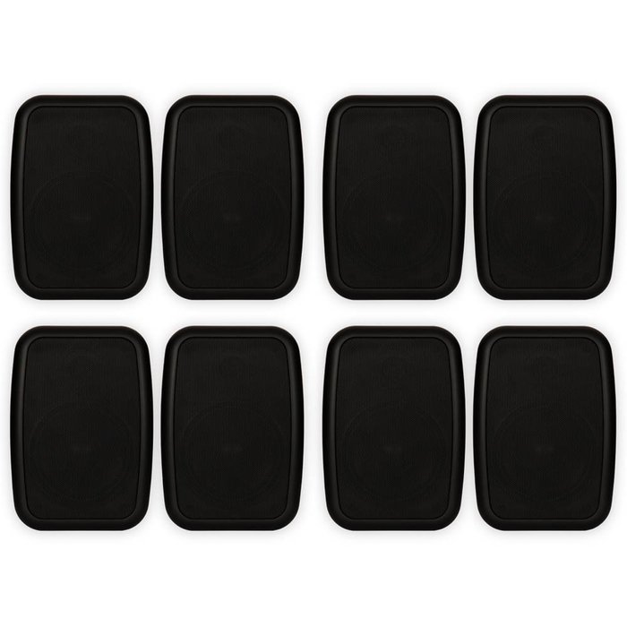 Theater Solutions TS525ODB Indoor or Outdoor Speakers Weatherproof Mountable Black 4 Pair Pack