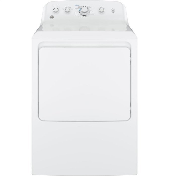 GE GTX42GASJWW 27" Front Load Gas Dryer with 6.2 cu. ft. Capacity in White N3