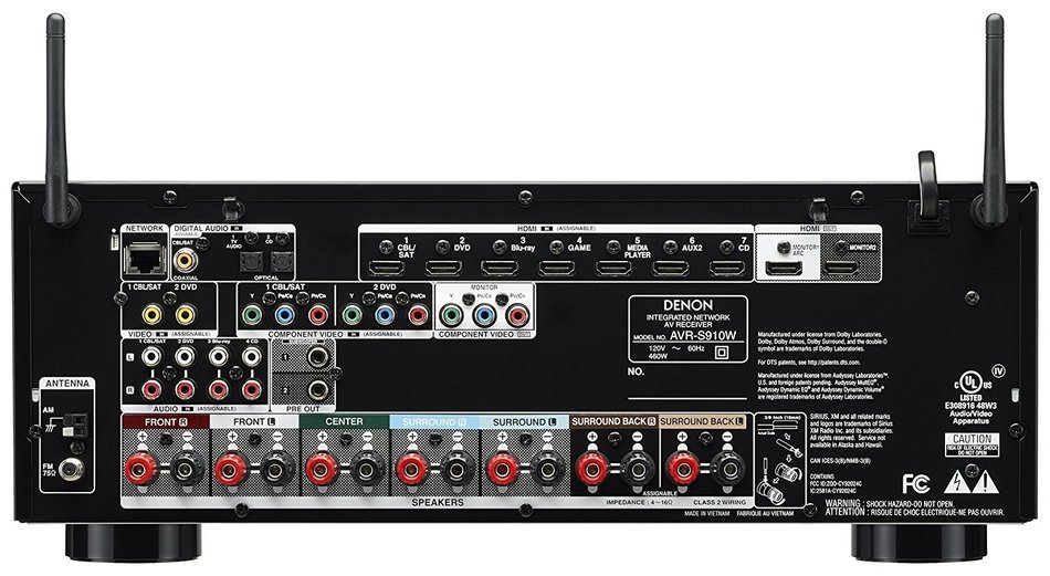 Denon AVR-S910W 7.2-Channel Full 4K Ultra HD A/V Receiver with Bluetooth and Wi-Fi (Discontinued by Manufacturer) N8