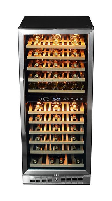 NewAir AWR-1160DB Premier Gold Series 116 Bottle Built-In WIne Cooler, StaInless Steel/Black N3