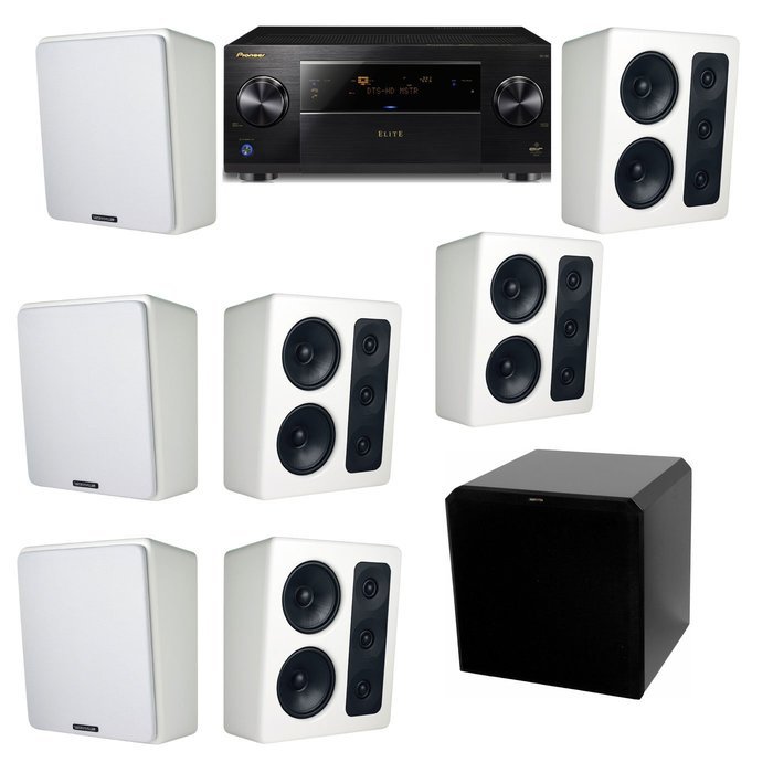 M&K Sound MP300 White Monitor Speaker 7.1 HRS12 Pioneer Elite SC-89