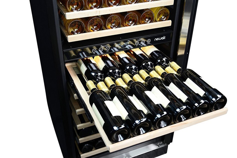 NewAir AWR-1160DB Premier Gold Series 116 Bottle Built-In WIne Cooler, StaInless Steel/Black N4
