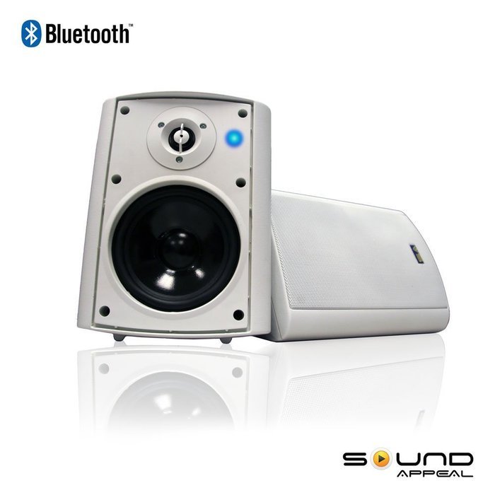 Bluetooth 5.25" Indoor/Outdoor Weatherproof Patio Speakers (White- pair)-by Sound Appeal N7