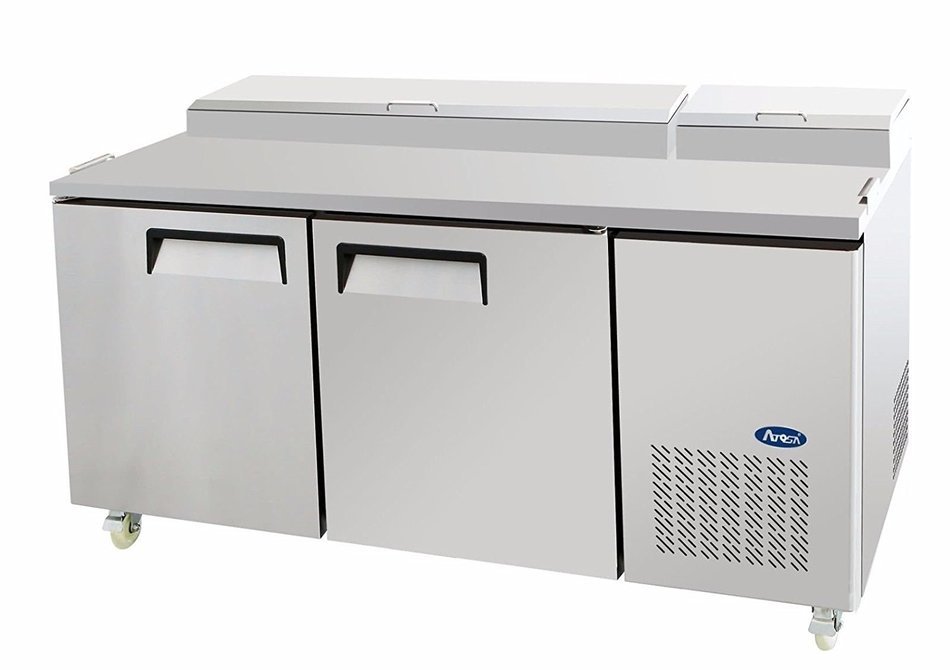 Atosa Usa MPF8202 Stainless Steel Pizza Prep Table 67" 2-Door Refrigerator