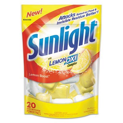 Sun Light Lemon Boost Dishwasher Power Pacs with Lemon Oxi (Case of 6)