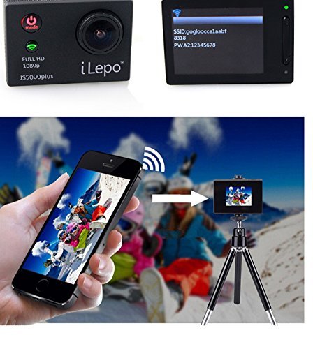 KuWFi iLepo Wifi sj5000 Plus Sport Action Camera 16MP 1080P Full HD 2" LCD Screen Coated Glass Waterproof 30m... N9