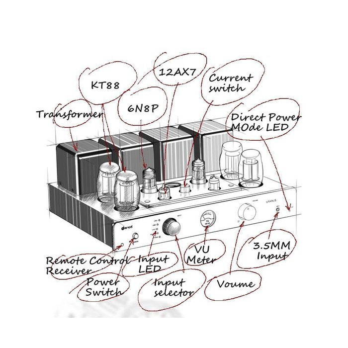 Original Dared URANUS HIFI Vacumn Tube KT88 Amplifier Hi-end Integrated with Remote Control support Direct Power... N7