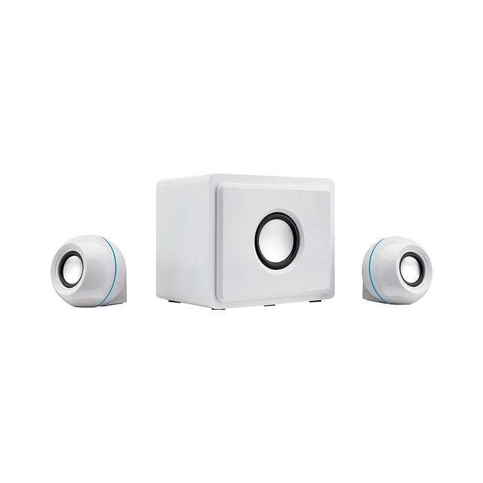 GPX HT12W 2.1 Multi-Media Speaker with Subwoofer, White