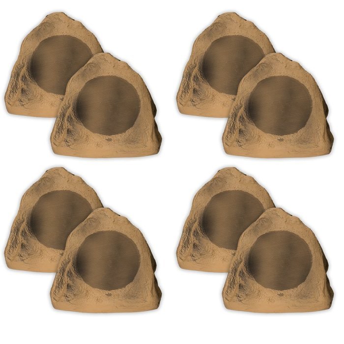 Acoustic Audio B6RS Sandstone 6.5" Rock Speaker 4 Pair Pack Outdoor Weatherproof