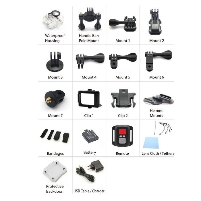 EKEN H8R Wifi Waterproof Sports Action Camera 4K Sony Sensor 12MP 170 Degree Wide Angle 2" LCD Screen + 2.4G Remote... N2