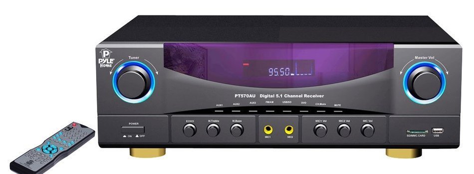 Pyle Stereo Receiver and iPod Dock Package - PT570AU 5.1 channel 350 Watts Build-In AM/FM Radio /USB/SD card Amplifier... N3