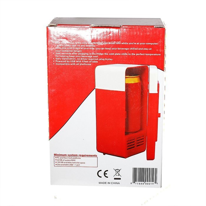 Mini USB Fridge Desktop Drink Cooler and Warmer with LED Light Creative Gifts N4