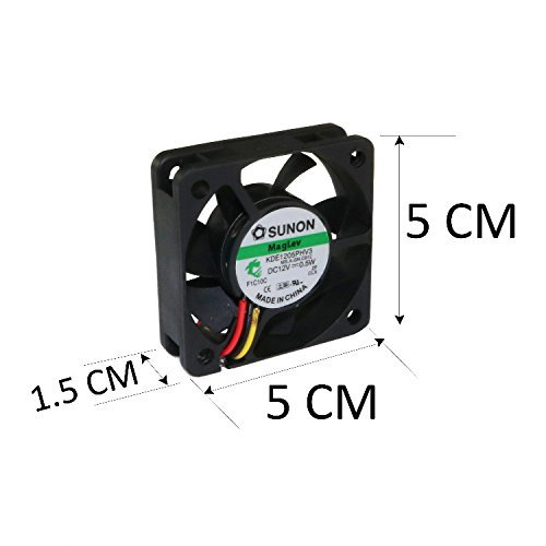 Swellder Sunon 50 mm Ultra Quiet Cooling Fan - 12 V - 10 CFM - 22 dB - KDE1205PHV3 - 3pins Tach Output N4