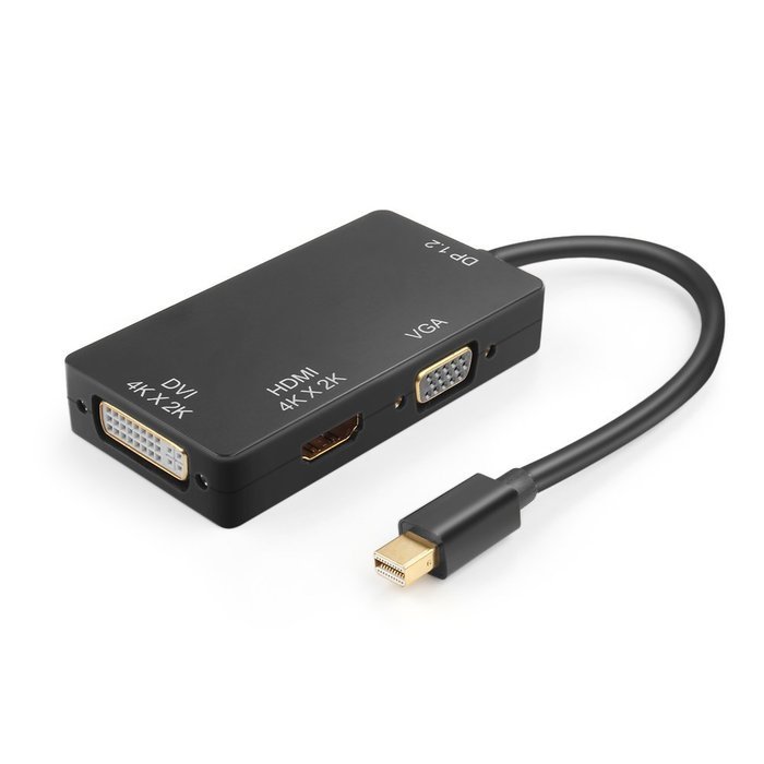 TNP Mini DisplayPort to HDMI 4K / DVI / VGA Adapter 1080P 4K 2K UHD Ultra HD High Resolution Ready Video Audio... N4