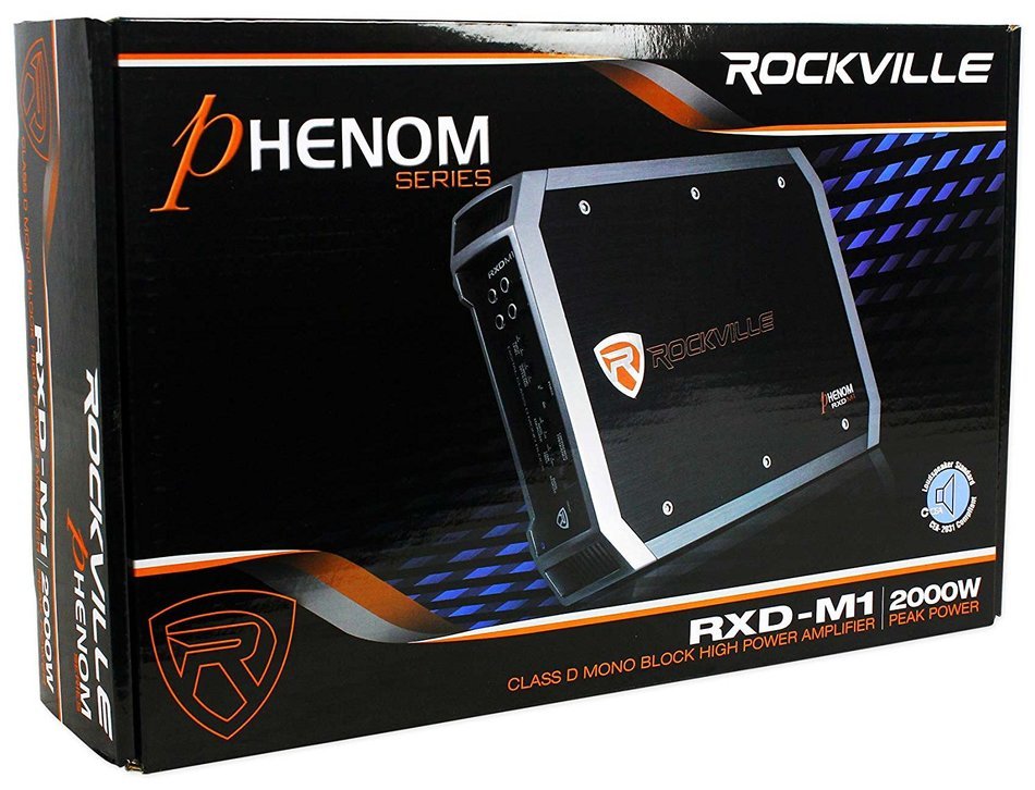Rockville RXD-M1 2000 Watt/1000w RMS Mono Class D 1 Ohm Amplifier Car Audio Amp N4