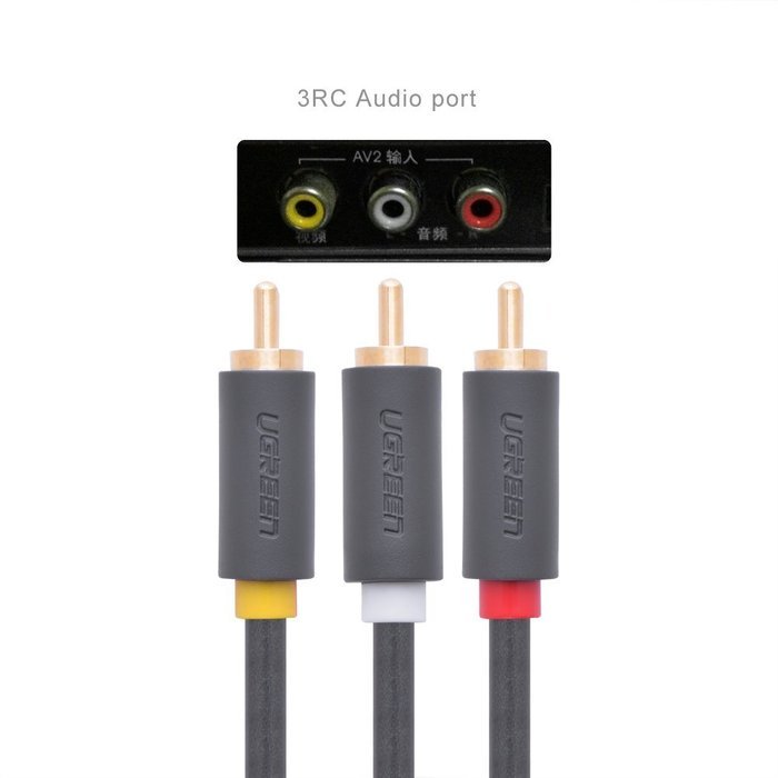 Ugreen 3rca Male To 3rca Male Stereo Audio Video Cable Rg59 Gold Plated For Connecting Your Vcr 3103