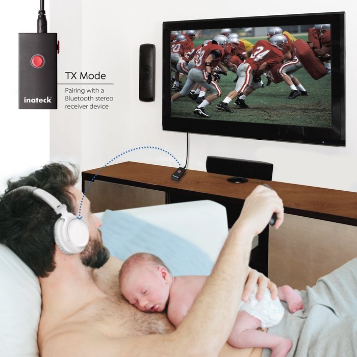 Inateck 2-In-1 Wireless Bluetooth Transmitter and Receiver Adapter with 3.5mm Stereo Output for Speakers, Headphones... N8