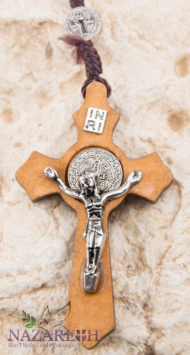 Saint Benedict Olive Wood Rosary Catholic NR Medal Handmade From Jerusalem N5