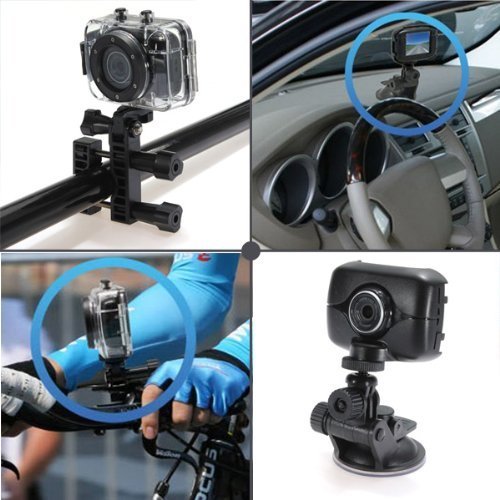 Water & Wood Black 720P 1280*720 HD Outdoor Sport Helmet Action Camera Mini DV Camcorder Waterproof Drive Record... N3