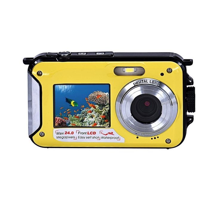 Hotkey Double Screen Waterproof Camera 24MP 16x Digital Zoom Dive Camera Perfect for Home or Outdoor Use N18