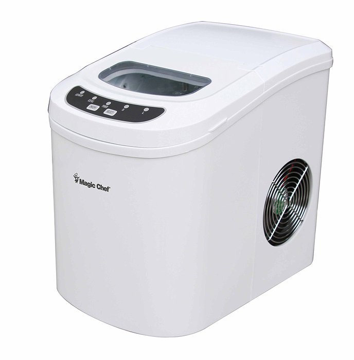 Magic Chef MCIM22W 27 lb Ice Maker, White N3