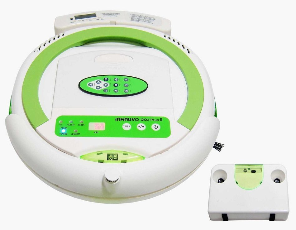 Infinuvo CleanMate QQ-2 PLUS II Robotic Vacuum Cleaner with Sonic Wall, Scheduler, Home Charing Base & LED Display N3
