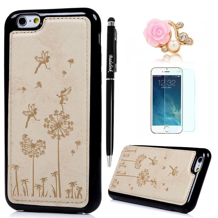 iPhone 6S Case,iPhone 6 Case (4.7") - Slim Fit Shock-Absorption Soft TPU Rubber Gel Bumper Vintage Embossed Dandelions... N40