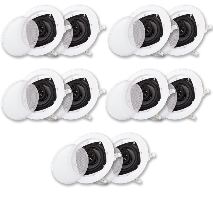 Acoustic Audio CS-IC43-5PR 200 Watt 4" 3-Way Home Theater In-Wall/Ceiling Speakers (5-Pair)