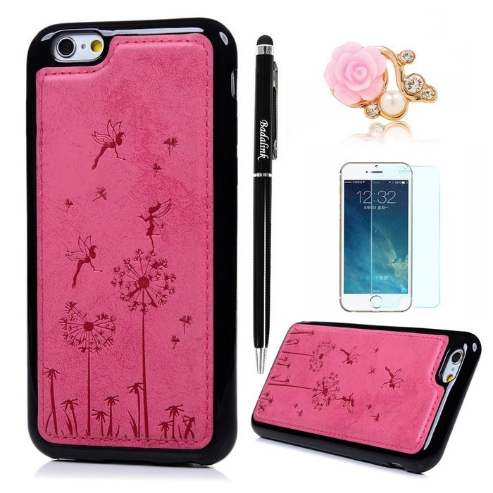 iPhone 6S Case,iPhone 6 Case (4.7") - Slim Fit Shock-Absorption Soft TPU Rubber Gel Bumper Vintage Embossed Dandelions... N46