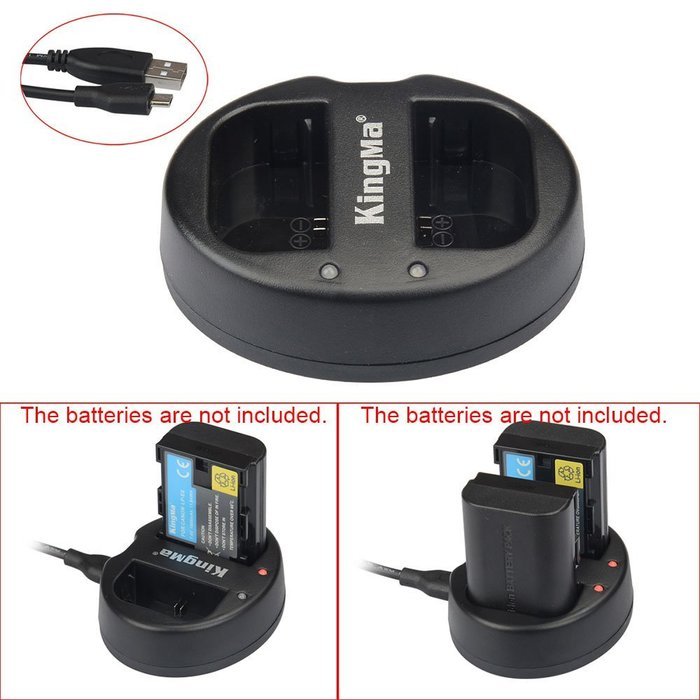 Andoer KingMa Dual 2-Channel ENEL14 Battery Charger for Nikon D3100 D3200 D5100 P7100 P7000 N25