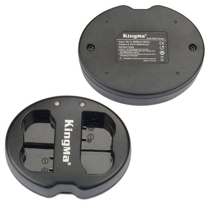 Andoer KingMa Dual 2-Channel ENEL14 Battery Charger for Nikon D3100 D3200 D5100 P7100 P7000 N26