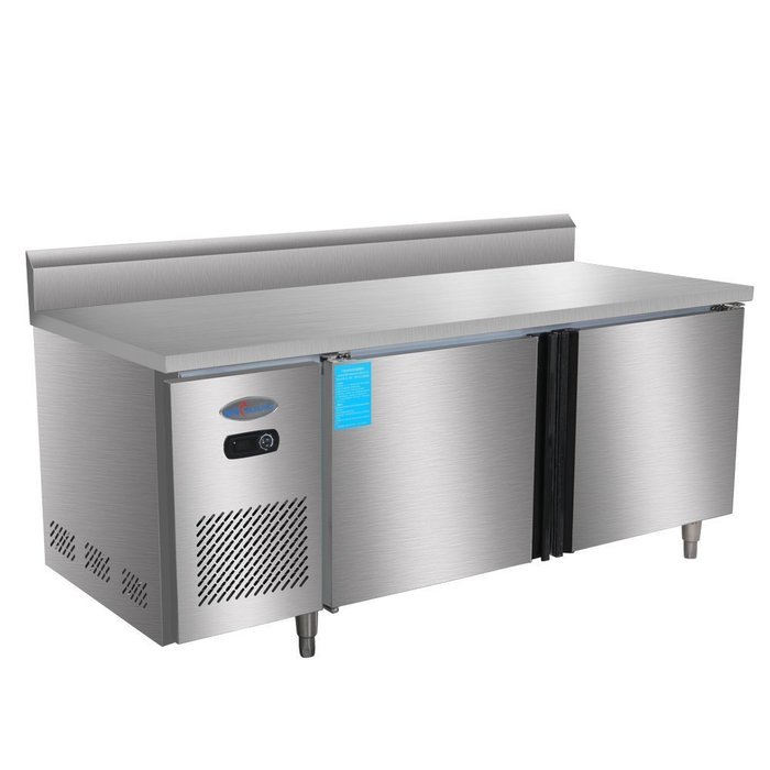 300L Direct Cooling Side by Side 2-Door Stainless Steel Restaurant Kitchen Under-Counter Worktop Commercial Cabinet... N2