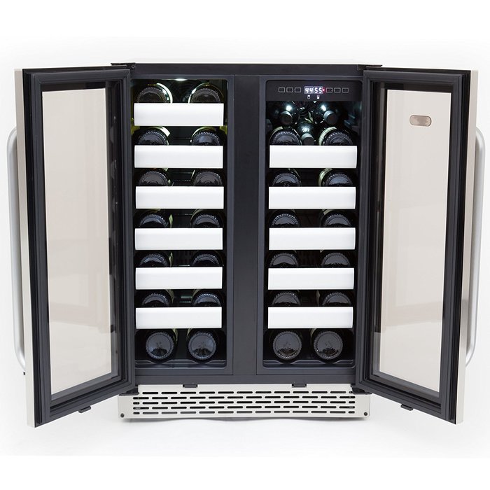 Whynter BWR-401DS Elite 40-Bottle Seamless Stainless Steel Door Dual Zone Built-in Wine Refrigerator N2