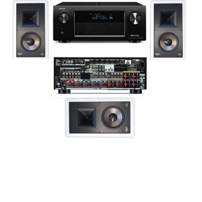 Klipsch KL-7800-THX In-Wall (3 Each)-Denon AVR-X4000 IN-Command 7.2- White