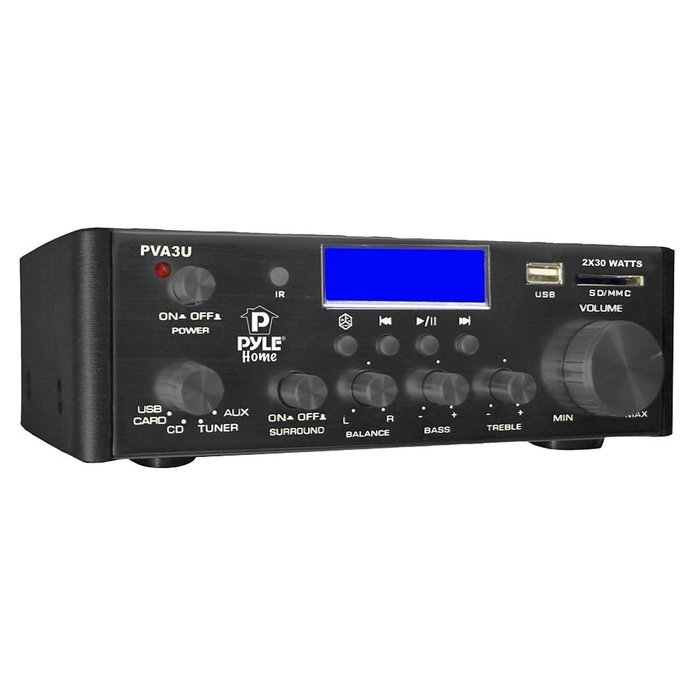 Pyle PVA3U 60 Watts/ Hi-Fi Mini Amplifier USB/SD Card Player N2