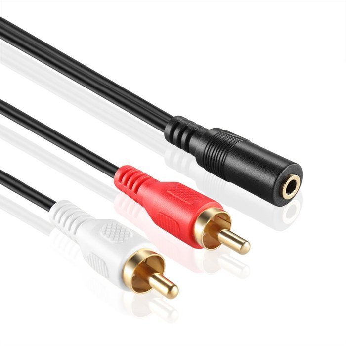 TNP 3.5mm to RCA Stereo Audio Cable Adapter (1.5FT) - 3.5mm Female to Stereo RCA Male Bi-Directional AUX Auxiliary... N2