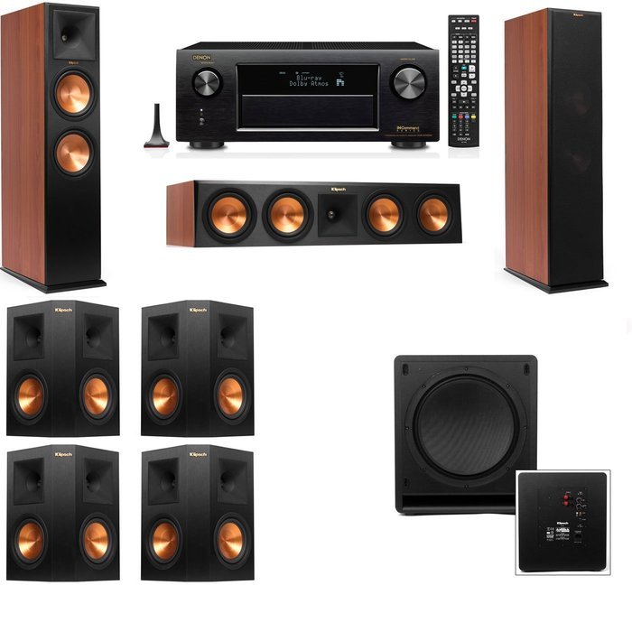 Klipsch RP-280F Tower Speakers CH-SW-112-7.1-Denon AVR-X3200W
