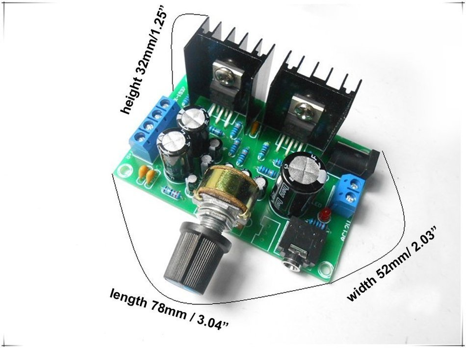 Qianson AC 9V-15V / DC12V Single Power TDA2030A 15W+15W 2.0 Channel Audio Power Amplifier Board 15W x2 Stereo... N3