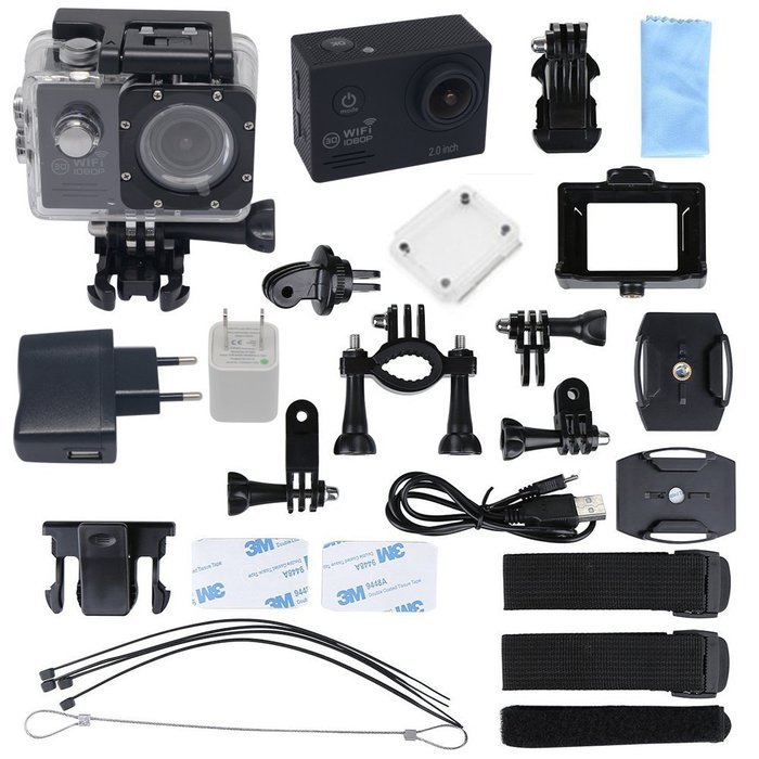 Mcoplus 2.0 Inch 30m Waterproof Wifi Action Sports Camera SJ7000 1080P 170 Degree Wide Angle Lens Helmet HD Sports... N14