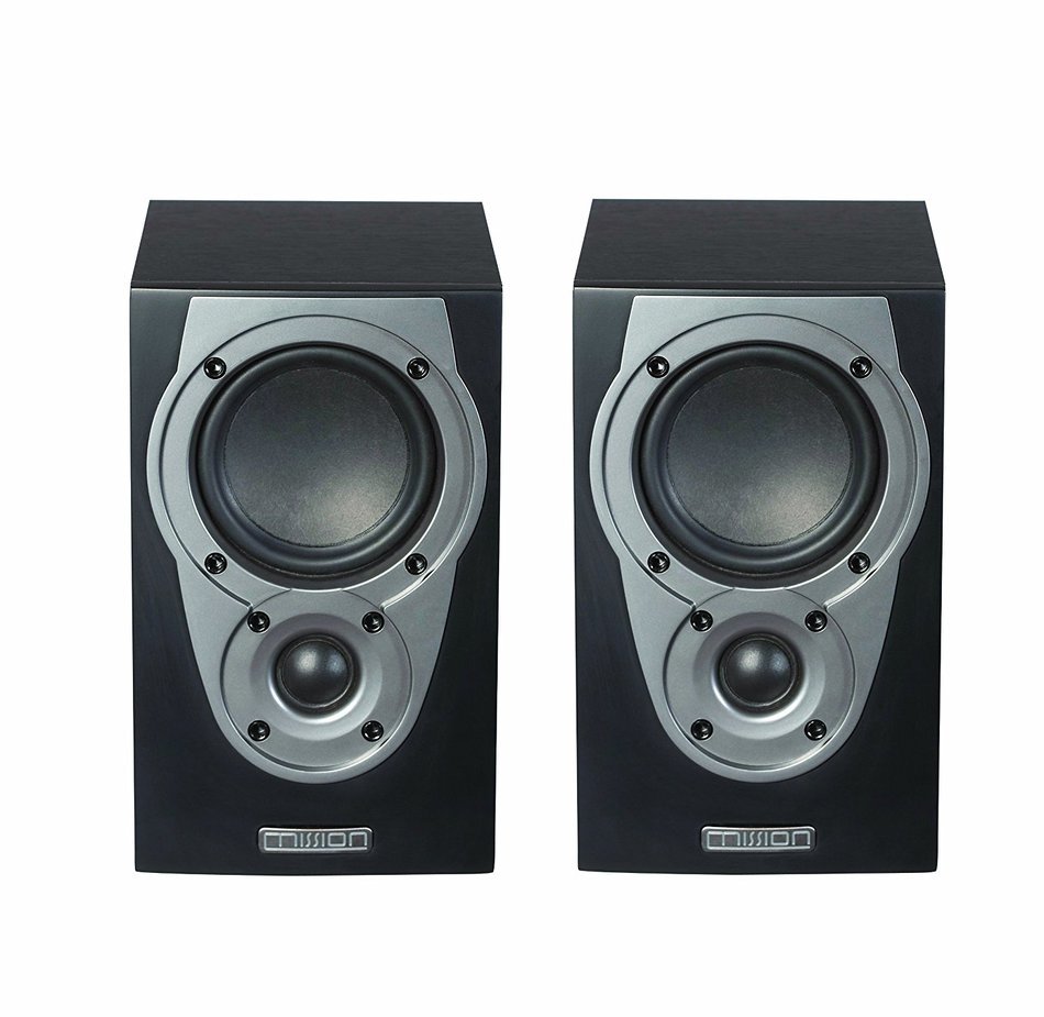 Mission Audio MX-S BLK 2-Way Bookshelf Speakers (Black, 2) (Discontinued by Manufacturer) N6