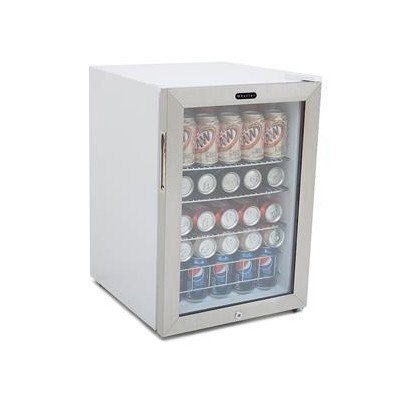 Whynter 1.7 cu. ft. Beverage Center with Lock 90 Can Stainless Steel Beverage Compact Refrigerator -White