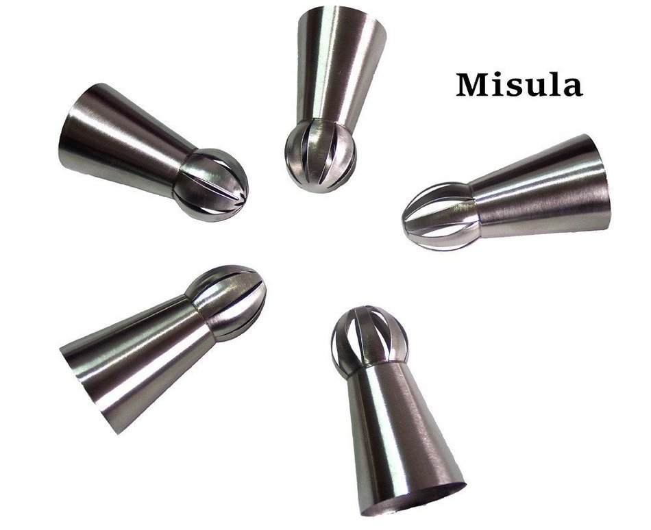 Misula 6PCS/Set New Design Ball Tips Sphere Nozzles Cream Stainless Steel Flower Torch Shape Icing Piping Nozzles... N9