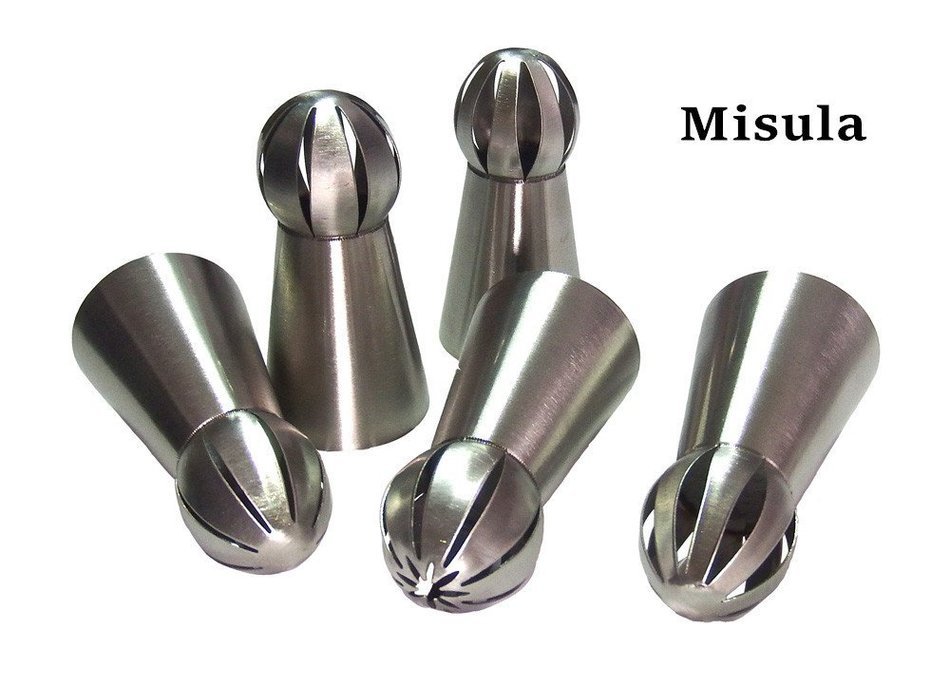 Misula 6PCS/Set New Design Ball Tips Sphere Nozzles Cream Stainless Steel Flower Torch Shape Icing Piping Nozzles... N10