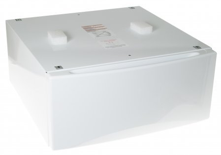 GE White Front Load Laundry Pair with GFWN1600JWW 27" Washer, GFDN160EJWW 27" Electric Dryer and 2 SBSD137HWW... N2