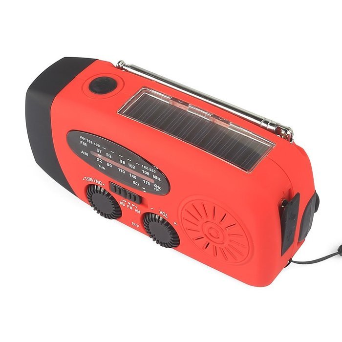 Leaning Tech Multifunction Emergency Solar Hand Crank Weather Radio with Cables, Cell Phone Charger & AM/FM/NOAA... N5