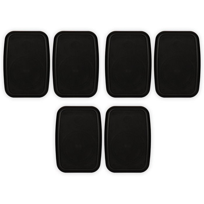 Theater Solutions TS525ODB Indoor or Outdoor Speakers Weatherproof Mountable Black 3 Pair Pack