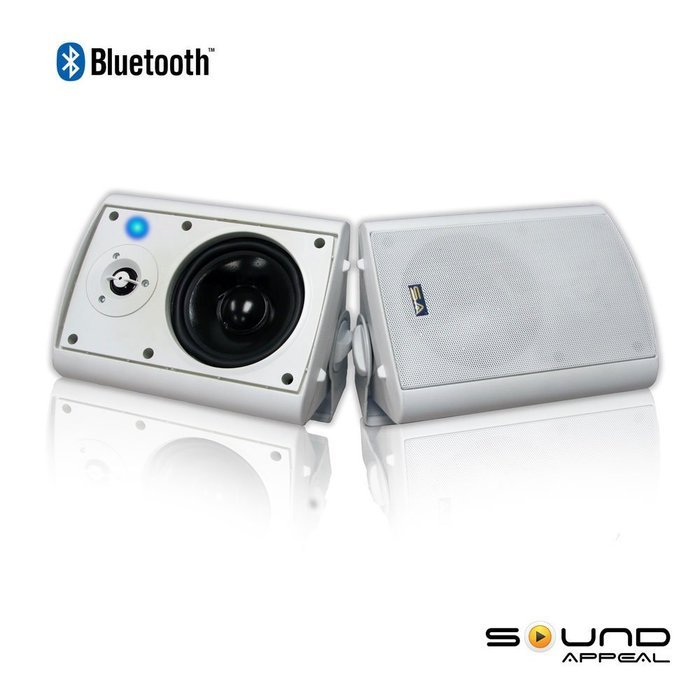 Bluetooth 5.25" Indoor/Outdoor Weatherproof Patio Speakers (White- pair)-by Sound Appeal N9