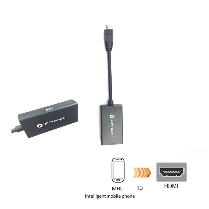 Eriotpy&reg; 1080P HD MHL 11-pin Micro USB to HDMI Adapter (Male to Female ) with Video Audio Output in Black 15cm... N4