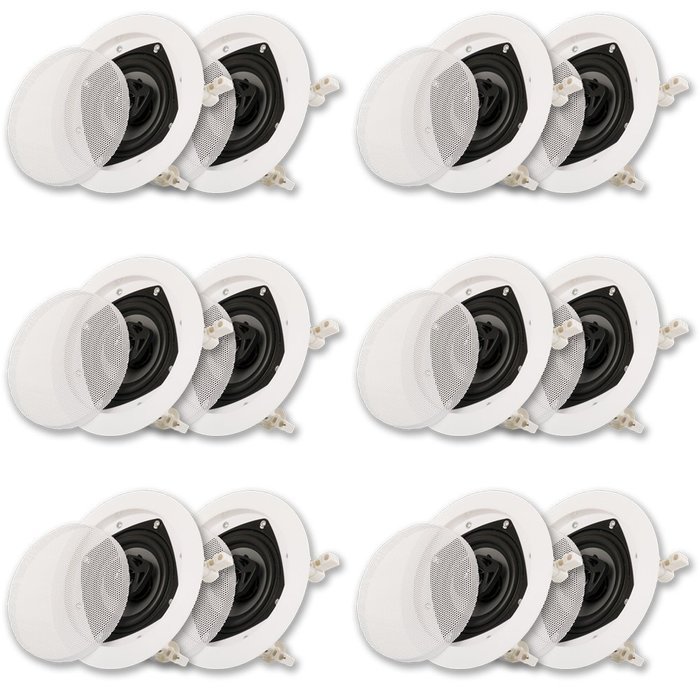 Acoustic Audio CS-IC42-6PR 150 Watt 4" 2-Way Home Theater In-Wall/Ceiling Speakers (6-Pair)