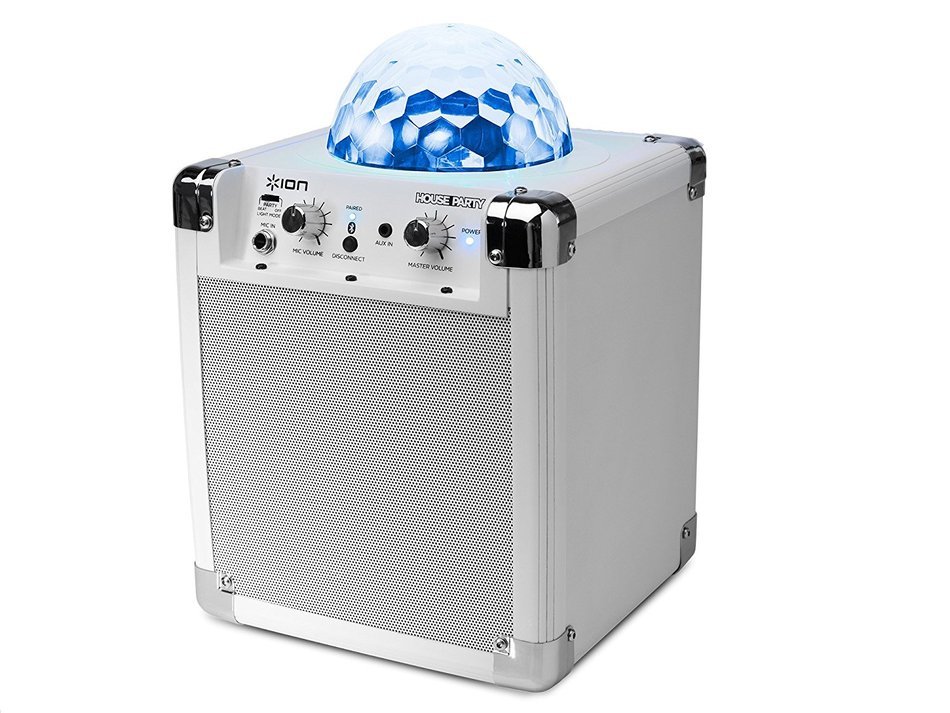 ION House Party Portable Sound System with Built-In Light Show (white) N5